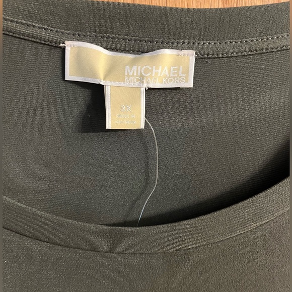 NWT Michael Kors Sleeveless Shift T Shirt Dress Basics Green Ivy 3X - Picture 4 of 9